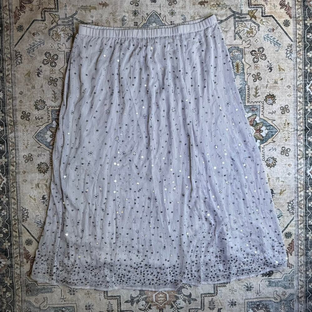 Soft Surroundings Champagne Celebration Skirt Women's Plus 1X Formal Guest NEW